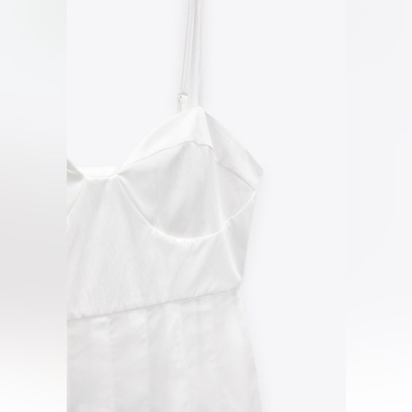 Zara POPLIN MIDI DRESS. White. Size XL. New with Tags. - Picture 7 of 7